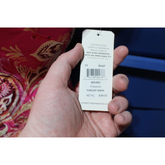sunset california rhapsody forever tankini & bottom sz 40 D/ 42C - Picture 3 of 3